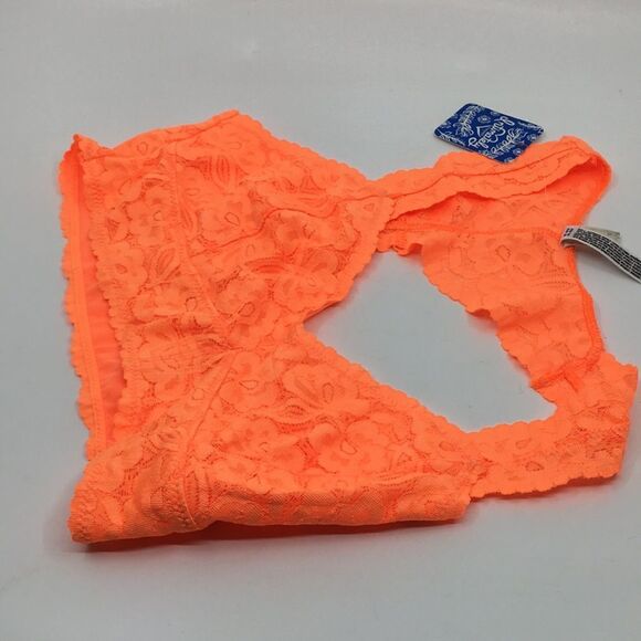 Intimately Free People Neon Orange Racer Back Lace Bralette Size XS NWT - Picture 14 of 14